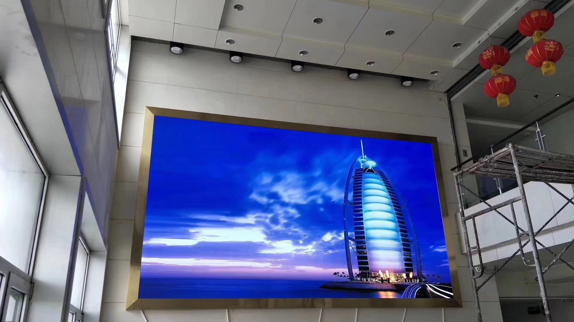Large format indoor LED video wall installation